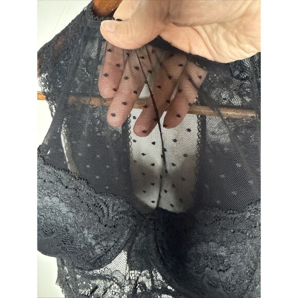 Dobreva Sexy Lace Mesh Corset Bra Black Size 34D - Picture 5 of 16